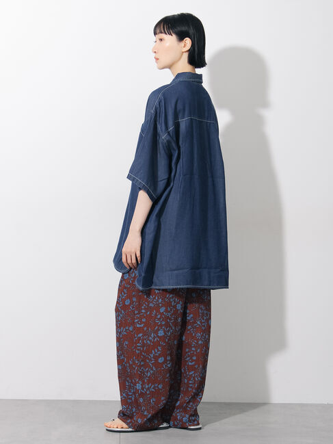 Samansa Mos2「◇【接触冷感】クールデニムビッグシャツ」|シャツ・ブラウス|