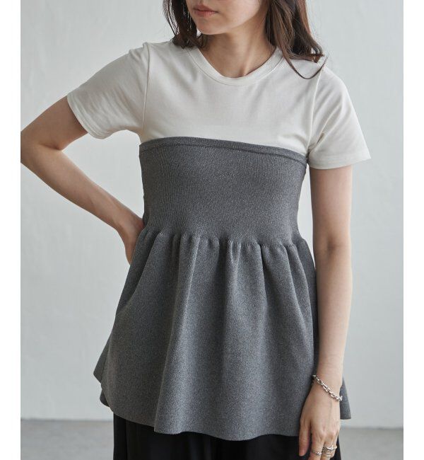 VENCE share style「異素材コンビペプラムプルオーバー」|その他|