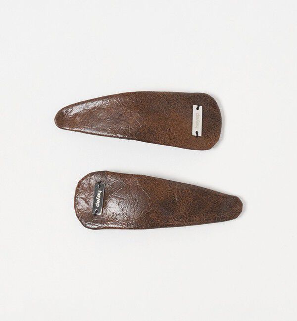 BEAUTY&YOUTH UNITED ARROWS「＜heyep＞レザーライク ヘアクリップ/2P」|ヘアバンド|DK.BROWN