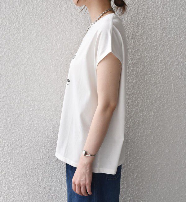SHIPS Colors 「《予約》SHIPS Colors:〈接触冷感・UVカット〉フレンチスリーブ SOLENNE ロゴT◆」|Tシャツ・カットソー|