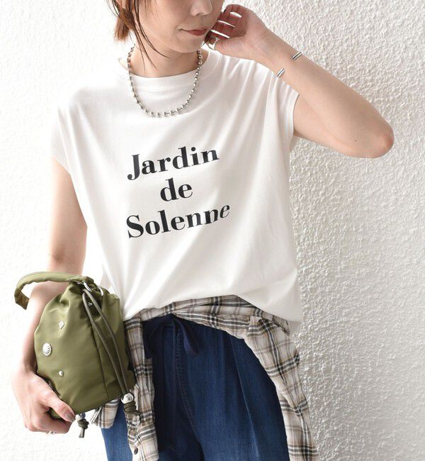 SHIPS Colors 「《予約》SHIPS Colors:〈接触冷感・UVカット〉フレンチスリーブ SOLENNE ロゴT◆」|Tシャツ・カットソー|