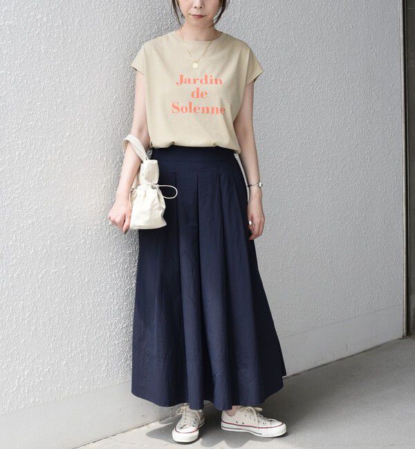 SHIPS Colors 「《予約》SHIPS Colors:〈接触冷感・UVカット〉フレンチスリーブ SOLENNE ロゴT◆」|Tシャツ・カットソー|