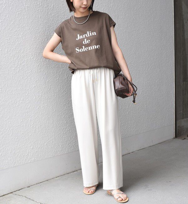 SHIPS Colors 「《予約》SHIPS Colors:〈接触冷感・UVカット〉フレンチスリーブ SOLENNE ロゴT◆」|Tシャツ・カットソー|