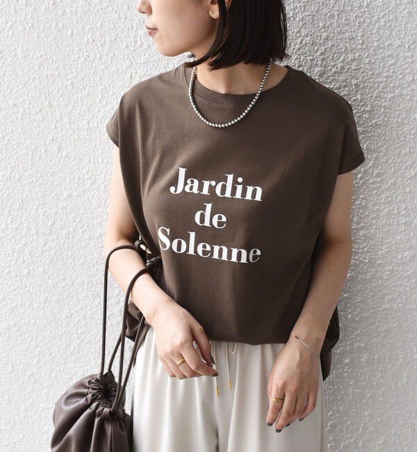 SHIPS Colors 「《予約》SHIPS Colors:〈接触冷感・UVカット〉フレンチスリーブ SOLENNE ロゴT◆」|Tシャツ・カットソー|