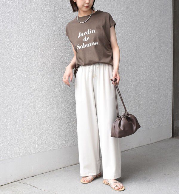 SHIPS Colors 「《予約》SHIPS Colors:〈接触冷感・UVカット〉フレンチスリーブ SOLENNE ロゴT◆」|Tシャツ・カットソー|