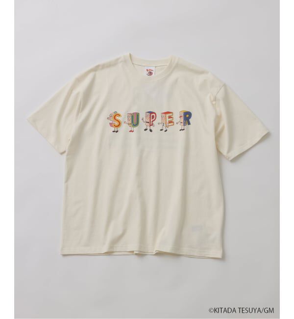 JOURNAL STANDARD relume「Pちゃん / アルファベッツ "SUPER"  アルファベット Tシャツ」|Tシャツ・カットソー|ホワイト