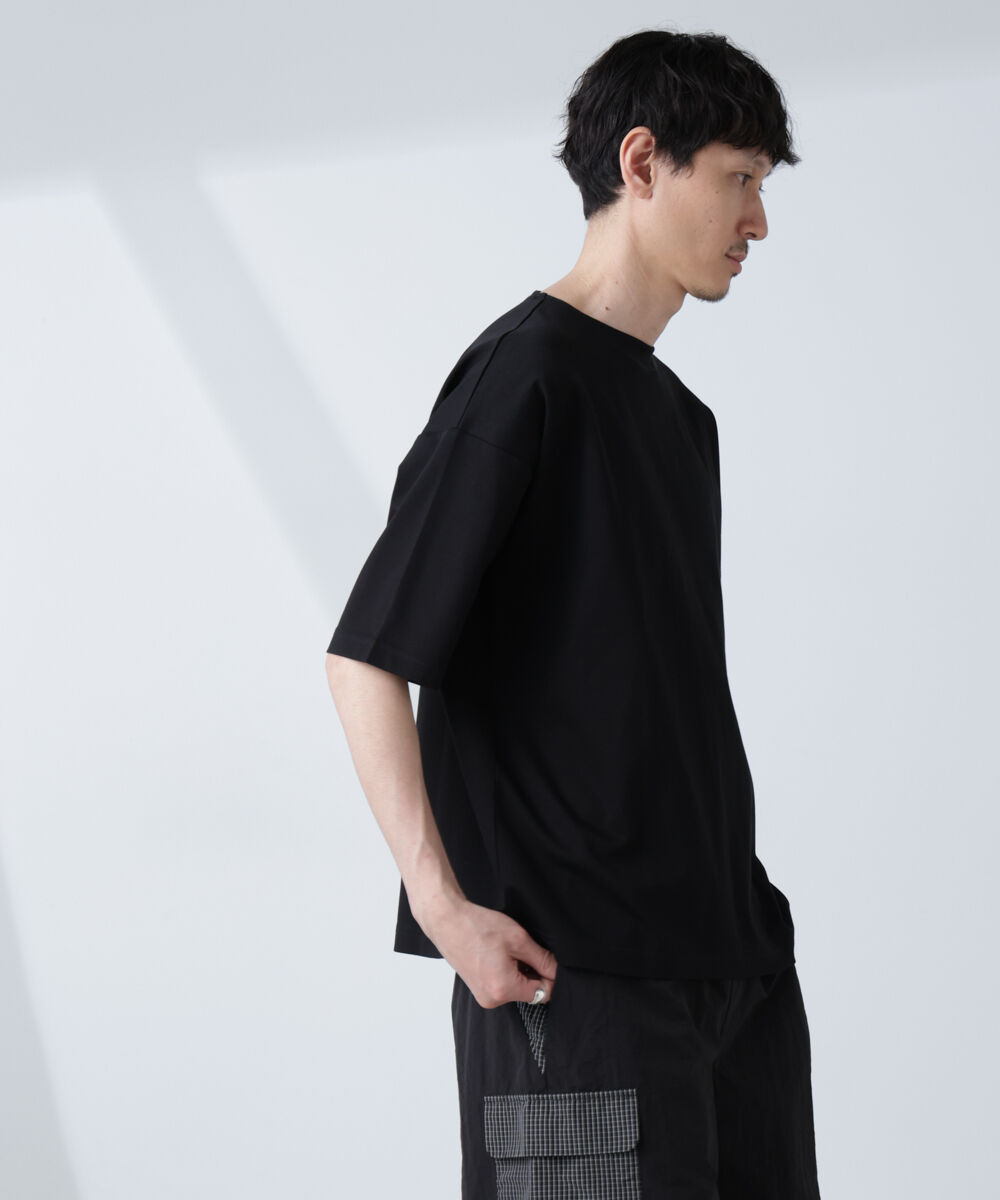 nano･universe「「NJ/CLUB」モクロディ ボートネック ビッグＴシャツ」|Tシャツ・カットソー|