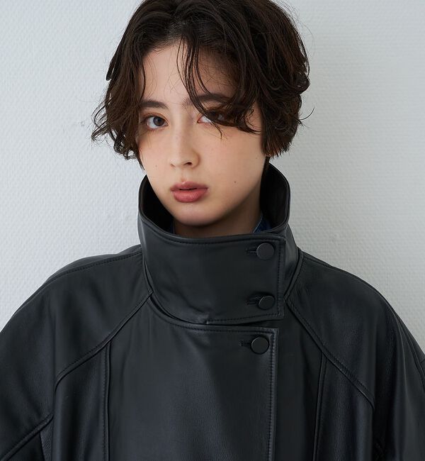 Rouge vif「ラムレザースタンドカラーブルゾン【予約】」|ブルゾン・スタジャン|