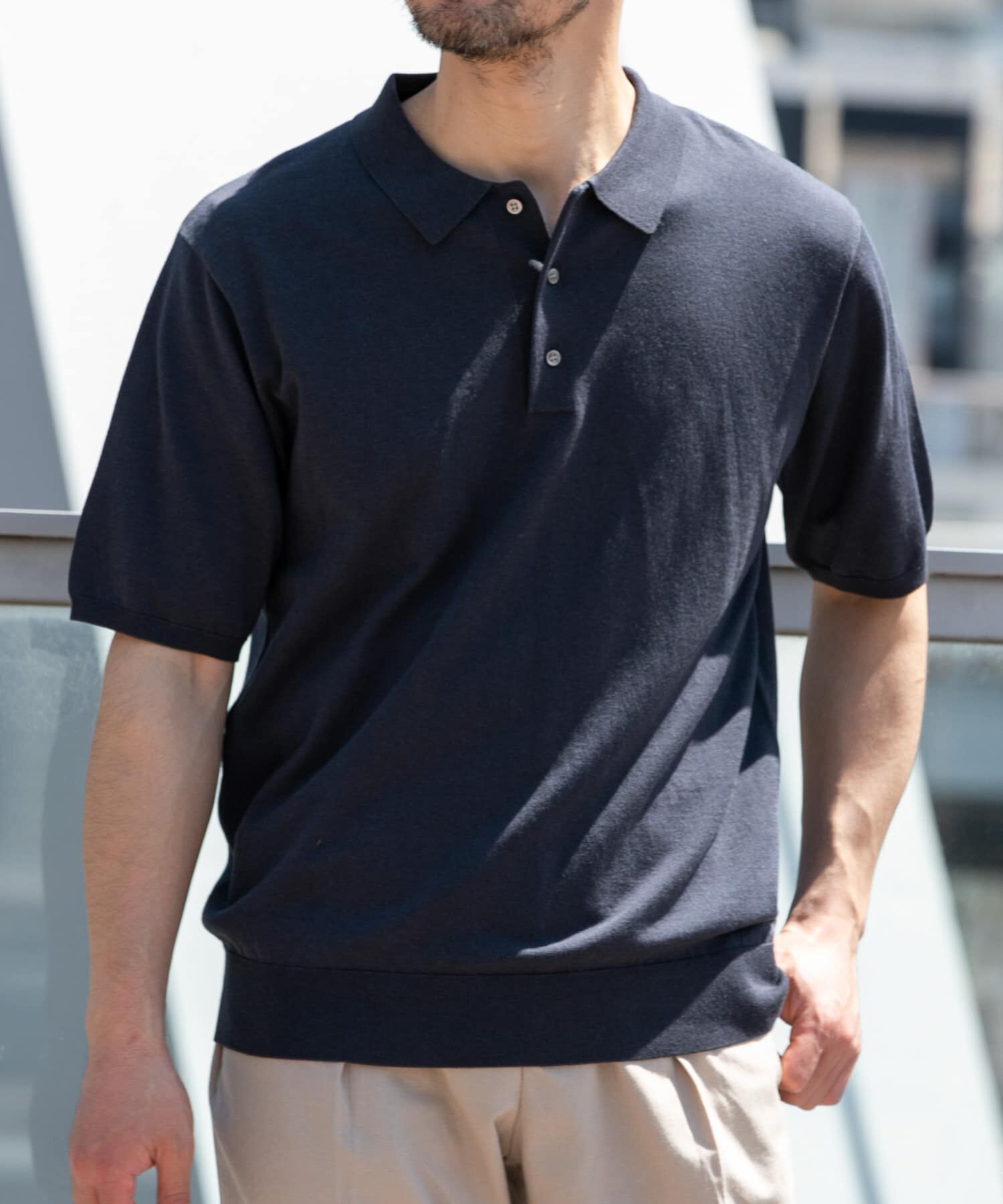 URBAN RESEARCH ROSSO「『WEB限定』シルク混サマーニットポロシャツ」|ポロシャツ|