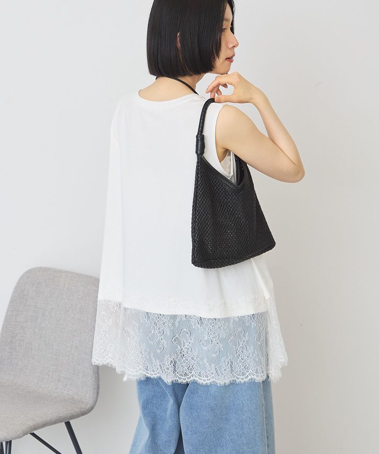 AMERICAN HOLIC「【接触冷感】裾レースノースリーブプルオーバー」|Tシャツ・カットソー|
