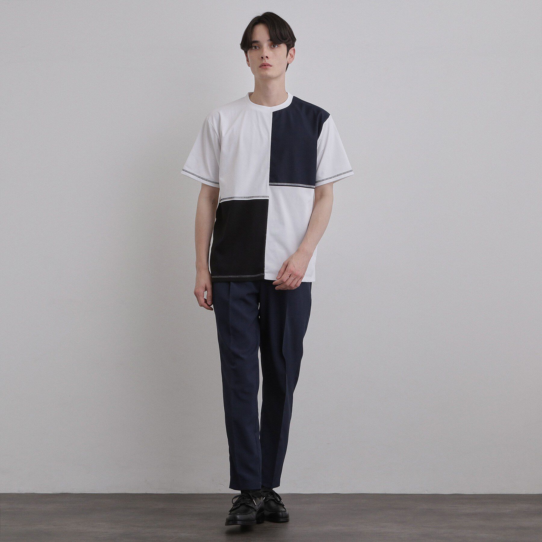 tk.TAKEO KIKUCHI「異素材ブロック切替Tシャツ」|Tシャツ・カットソー|