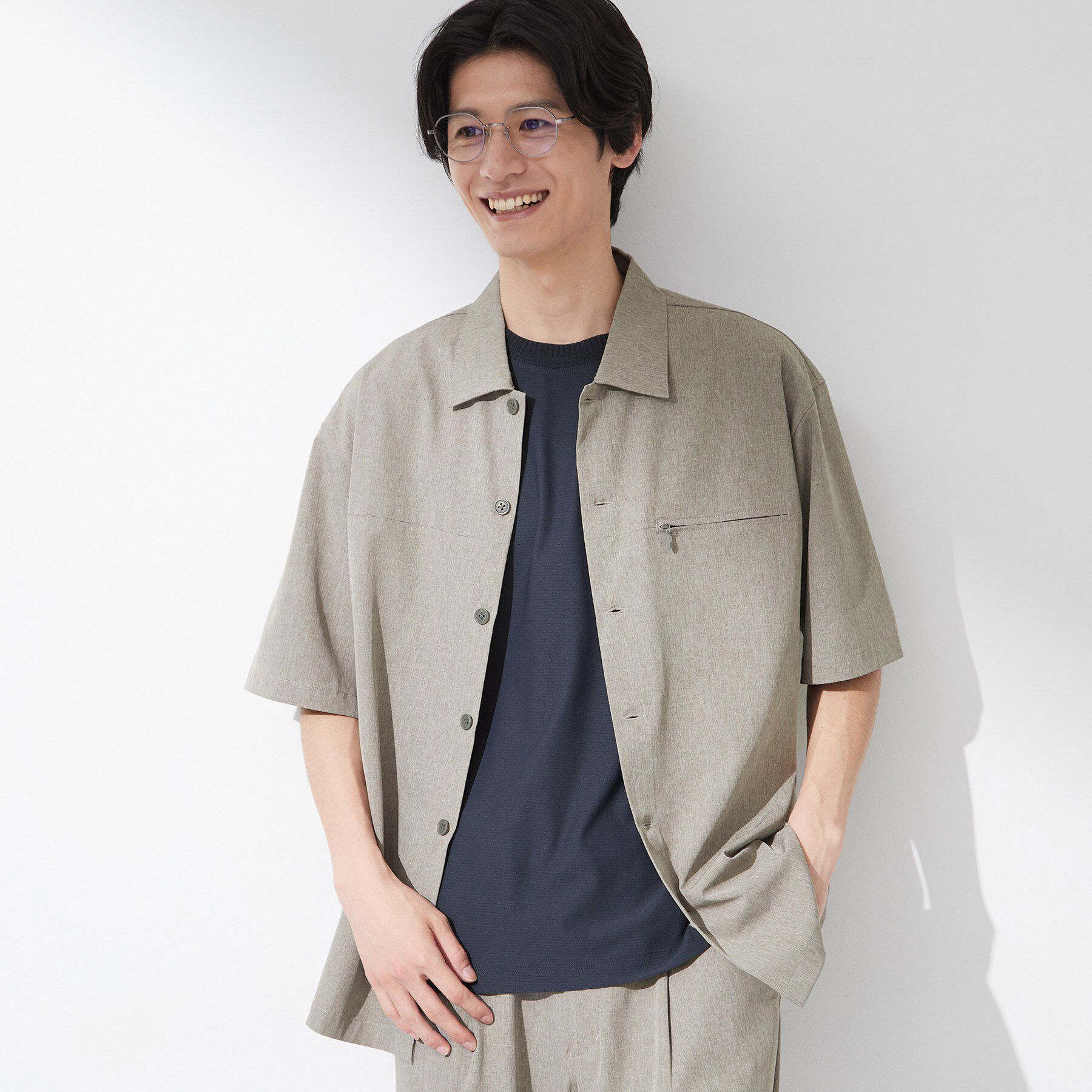 THE SHOP TK「【吸水速乾／接触冷感／防シワ／マシンウォッシャブル】ハイドロクール 半袖シャツ」|シャツ・ブラウス|ベージュ(052)