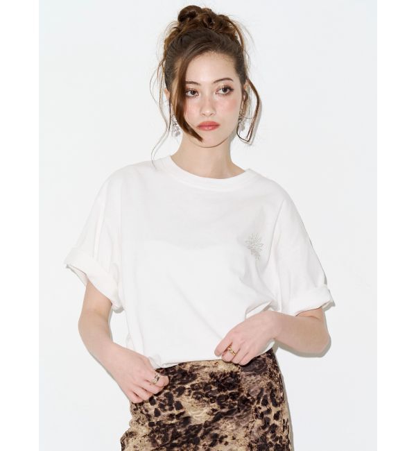 EVRIS「ラインストーングラフィック BIG Tシャツ」|Tシャツ・カットソー|