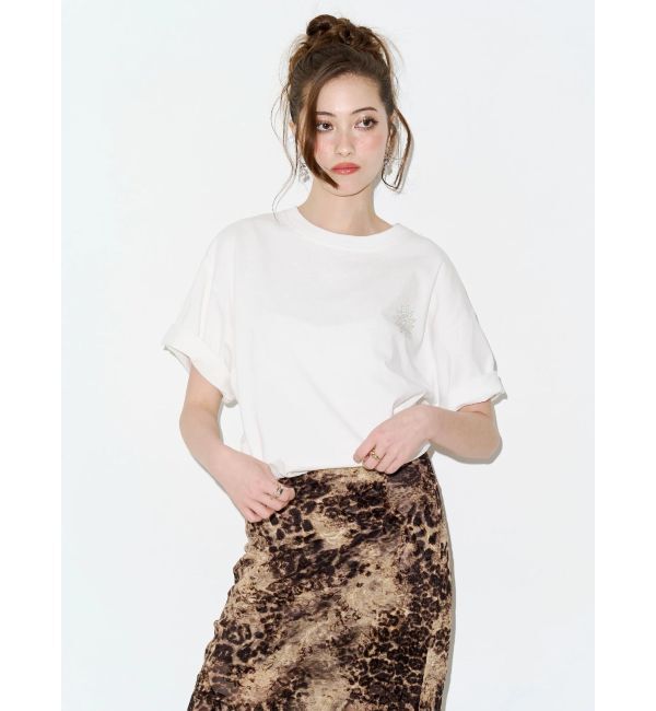 EVRIS「ラインストーングラフィック BIG Tシャツ」|Tシャツ・カットソー|