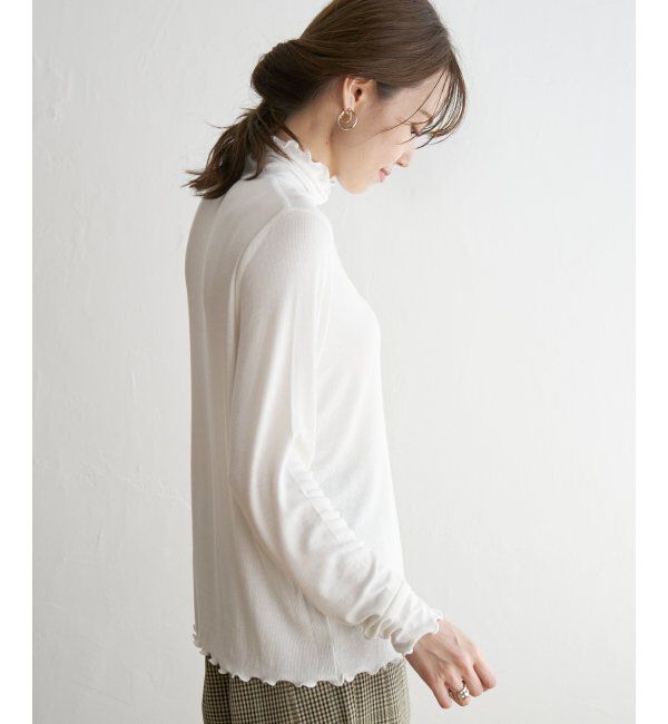 ikka「ハイネックテレコ長袖Tシャツ」|Tシャツ・カットソー|