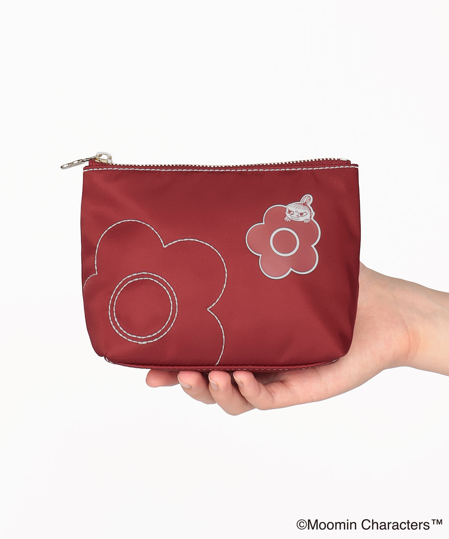 MARY QUANT「MOOMIN&times;MQナイロン 舟型ポーチミニ」|ポーチ|ボルドー