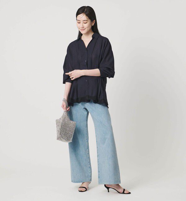 UNITED ARROWS「レースコンビ スキッパー ブラウス」|シャツ・ブラウス|