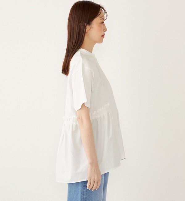 SHIPS Colors 「SHIPS Colors:〈手洗い可能〉ドッキング ペプラム ショートスリーブ トップス◇」|Tシャツ・カットソー|