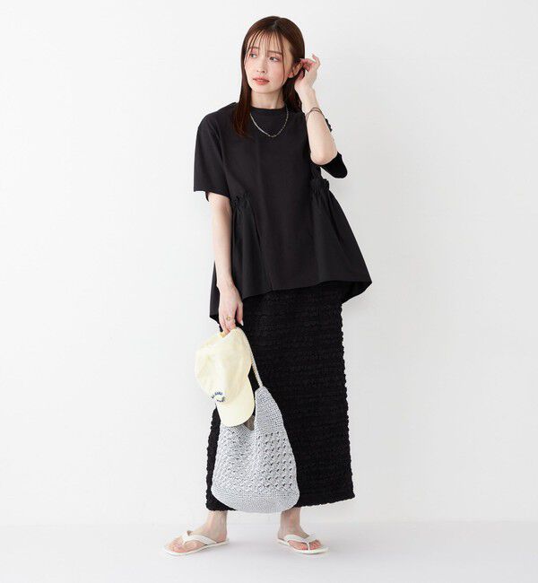 SHIPS Colors 「SHIPS Colors:〈手洗い可能〉ドッキング ペプラム ショートスリーブ トップス◇」|Tシャツ・カットソー|