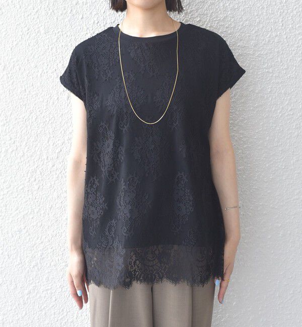 SHIPS Colors 「SHIPS Colors:〈手洗い可能〉フリンジ レース レイヤード TEE」|Tシャツ・カットソー|