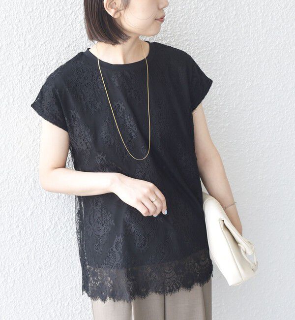 SHIPS Colors 「SHIPS Colors:〈手洗い可能〉フリンジ レース レイヤード TEE」|Tシャツ・カットソー|