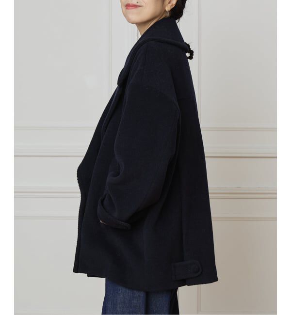 IENA LA BOUCLE「IENA LA BOUCLE パイルウールヘリンボンPコート」|ピーコート|