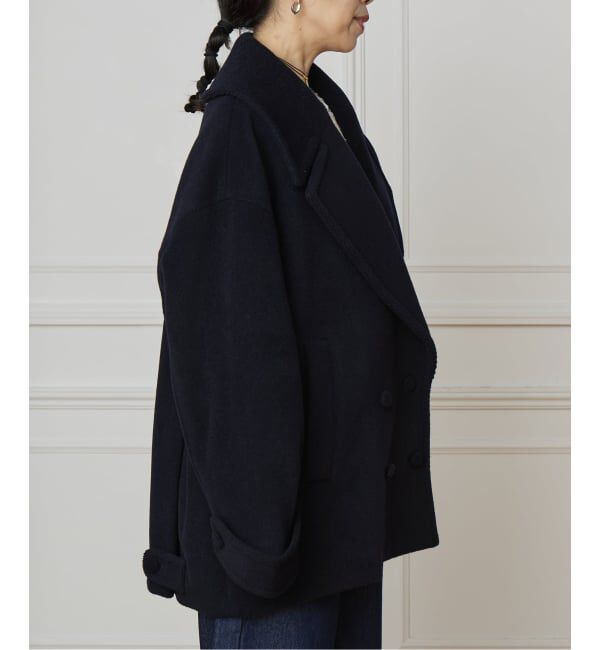 IENA LA BOUCLE「IENA LA BOUCLE パイルウールヘリンボンPコート」|ピーコート|