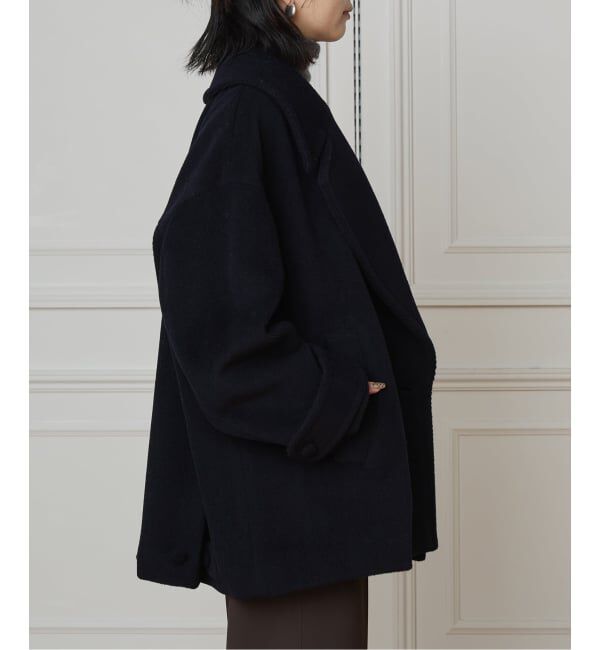 IENA LA BOUCLE「IENA LA BOUCLE パイルウールヘリンボンPコート」|ピーコート|