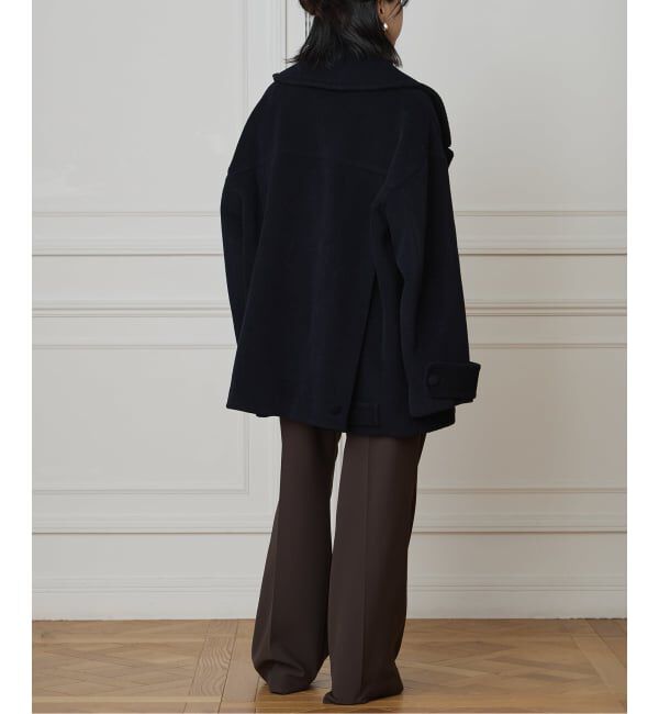 IENA LA BOUCLE「IENA LA BOUCLE パイルウールヘリンボンPコート」|ピーコート|