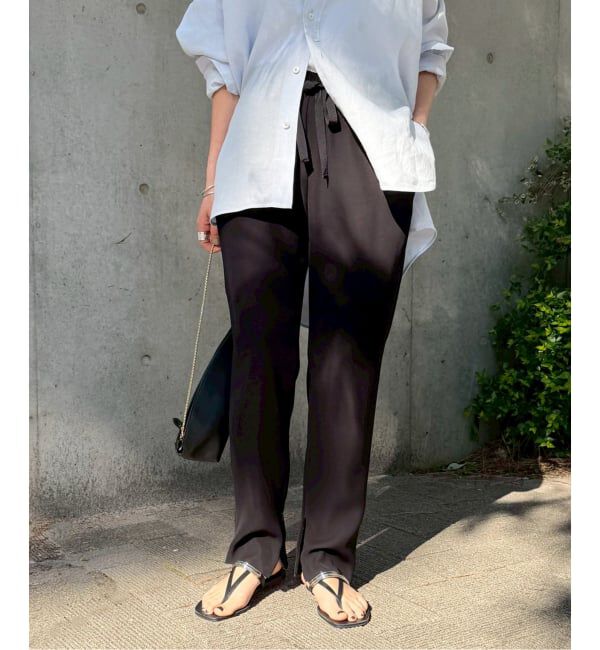 VERMEIL par iena「《追加3》ツイルストレッチスリムパンツ」|スラックス|