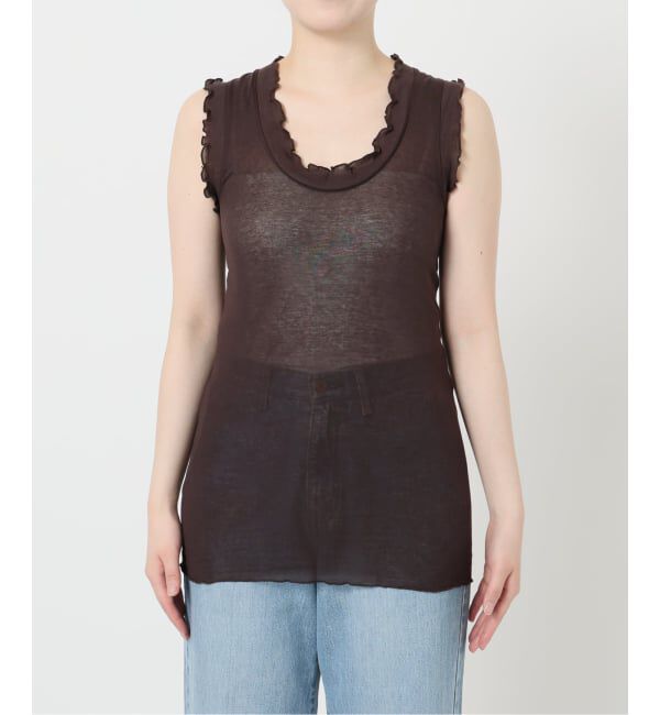 IENA LA BOUCLE「seamless basic./シームレスベーシック Flounce タンクトップ」|タンクトップ|