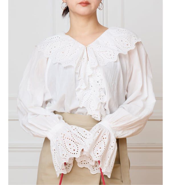 IENA LA BOUCLE「IENA LA BOUCLE シアーフリルブラウス」|シャツ・ブラウス|