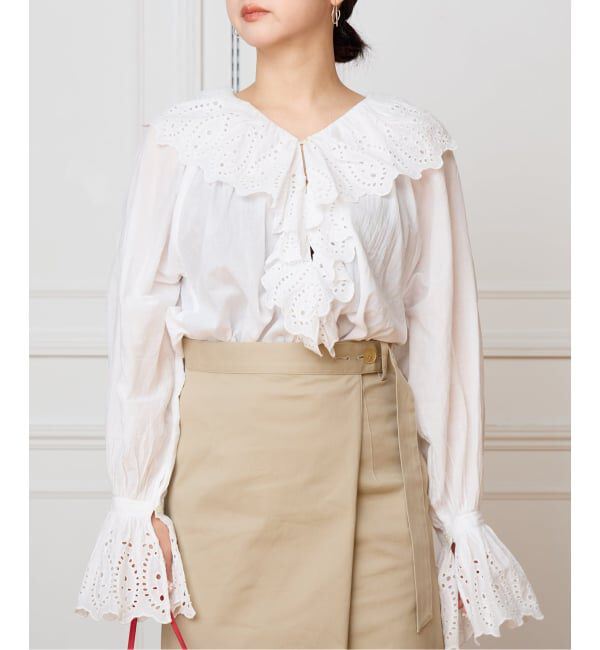IENA LA BOUCLE「IENA LA BOUCLE シアーフリルブラウス」|シャツ・ブラウス|