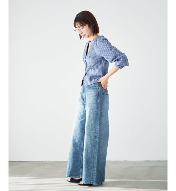 IENA「BAUM UND PFERDGARTEN/バウム ウンド ヘルガーデン CHECK BL ブラウス MILLEA24633」|シャツ・ブラウス|