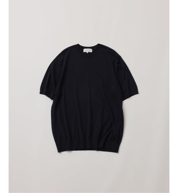 JOURNAL STANDARD「【FOLL / フォル】cotton cashmere knit tee(mix)」|Tシャツ・カットソー|ネイビー