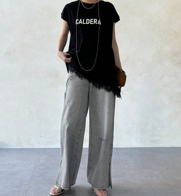 「【WEB限定】前後ロゴフレンチスリーブTEE」|Tシャツ・カットソー|