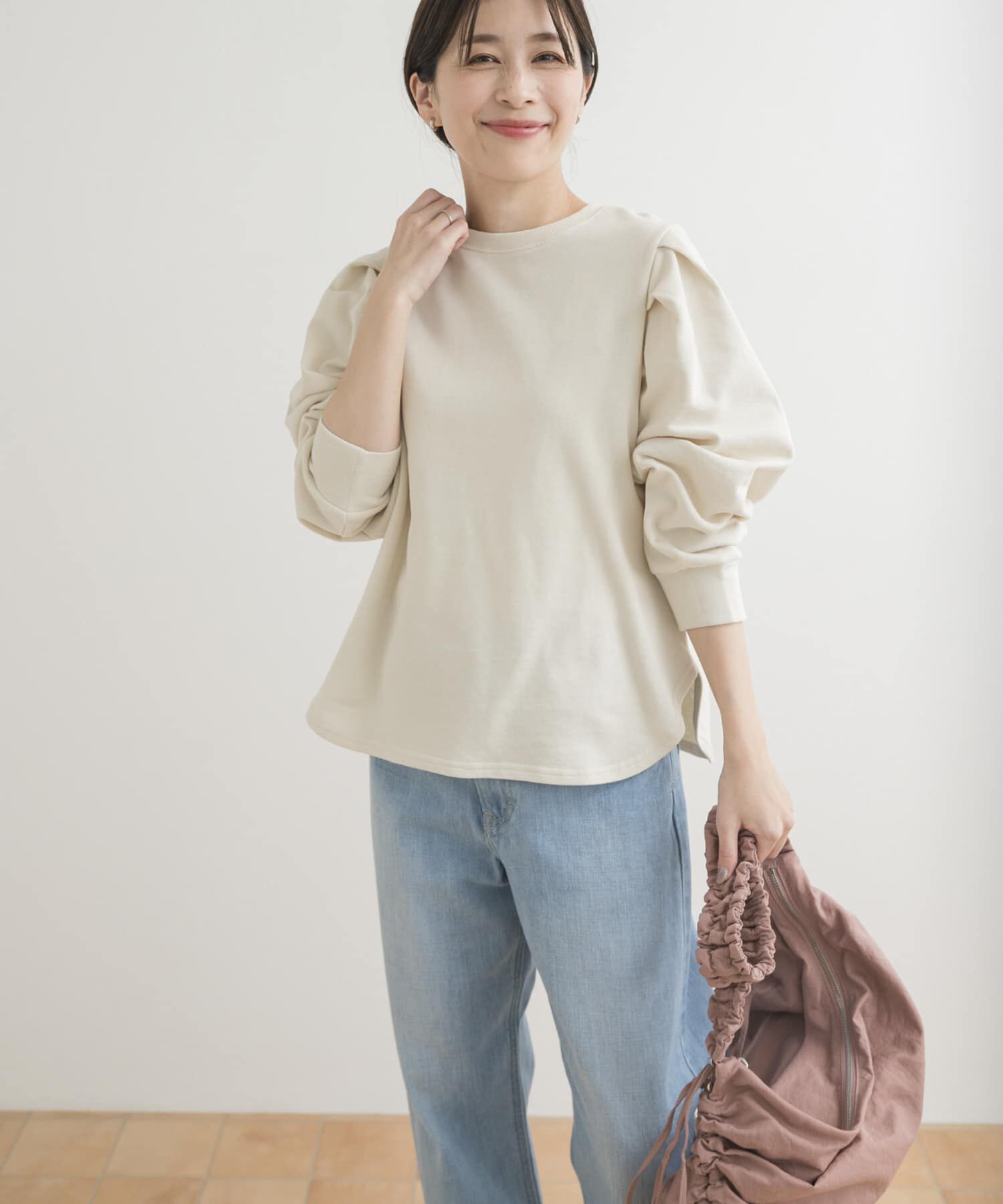URBAN RESEARCH DOORS「Mini Lining Pullover」|Tシャツ・カットソー|ライトベージュ