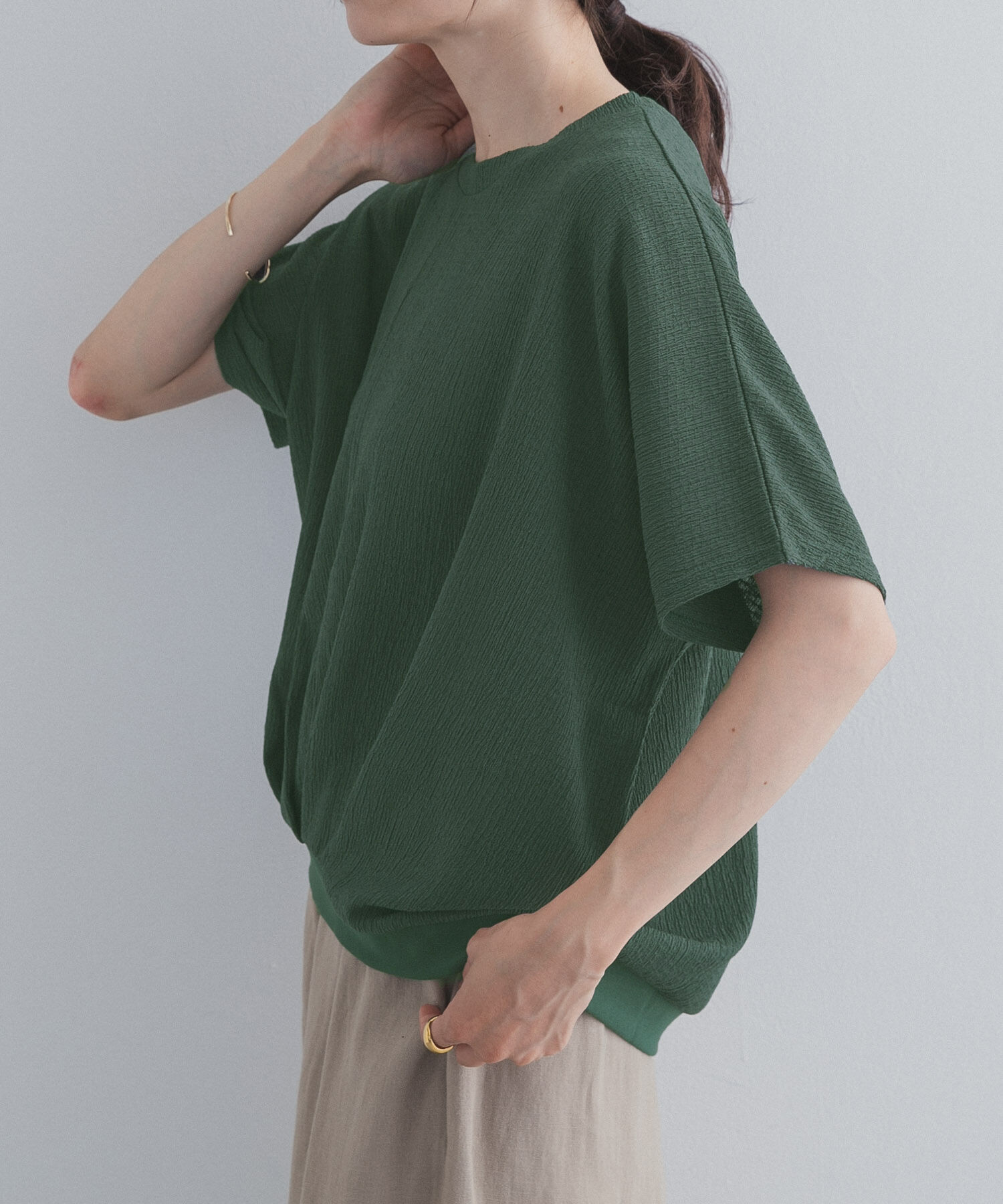 URBAN RESEARCH DOORS「フロントタック楊柳プルオーバー」|Tシャツ・カットソー|
