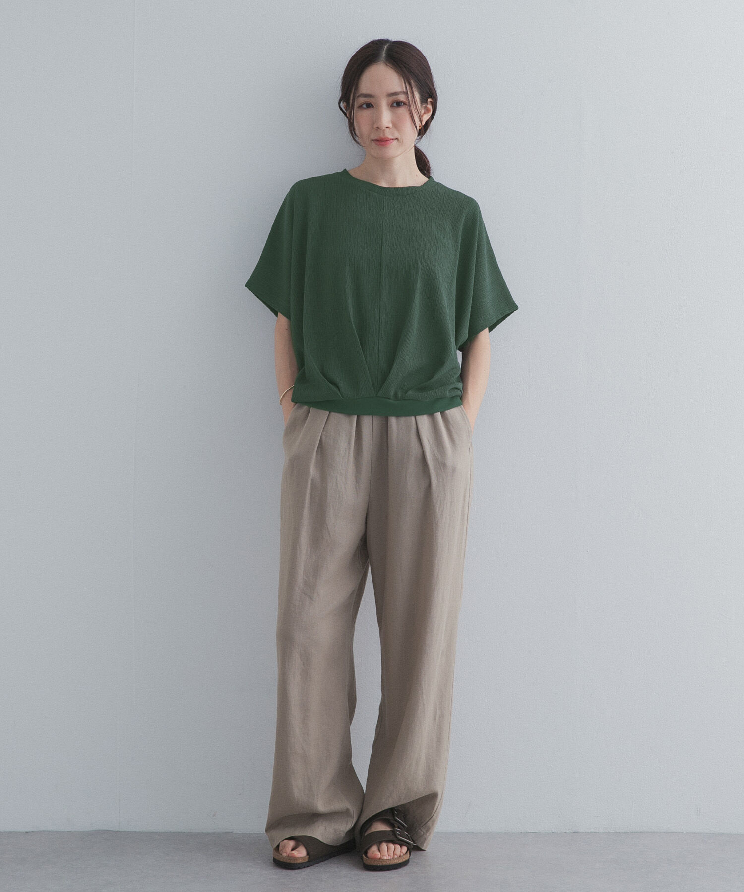 URBAN RESEARCH DOORS「フロントタック楊柳プルオーバー」|Tシャツ・カットソー|