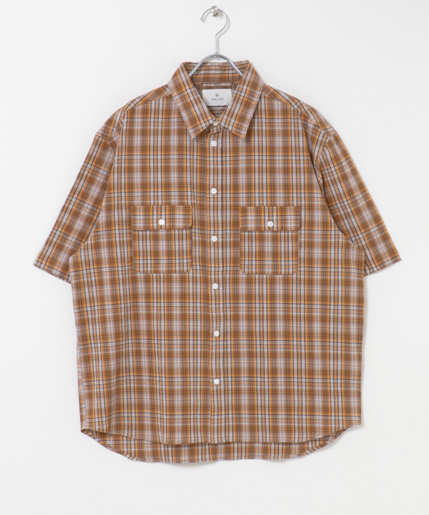 Sonny Label 「ワッシャーチェックショートスリーブシャツ」|シャツ・ブラウス|オレンジ系その他