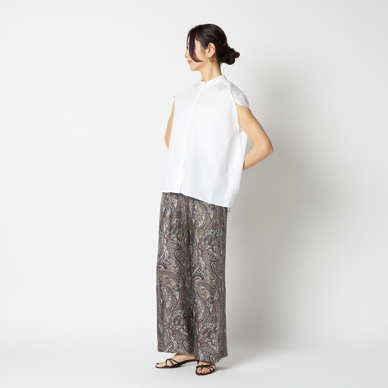 HELIOPOLE「HELIOPOLE BACK VOLUME STAND COLLAR SHIRT」|シャツ・ブラウス|
