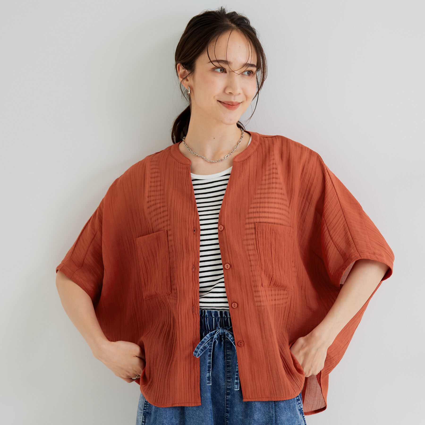 SHOO･LA･RUE「シアーワッシャーポケドルマン」|シャツ・ブラウス|