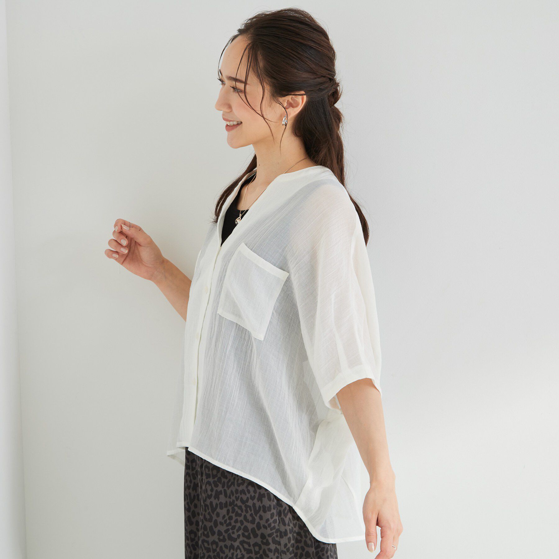 SHOO･LA･RUE「シアーワッシャーポケドルマン」|シャツ・ブラウス|