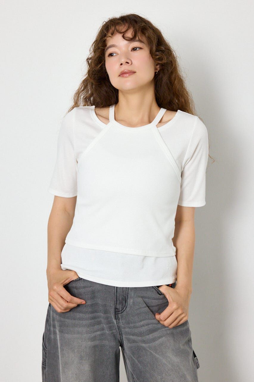 RODEO CROWNS「clavicle openTシャツ」|Tシャツ・カットソー|O/WHT1