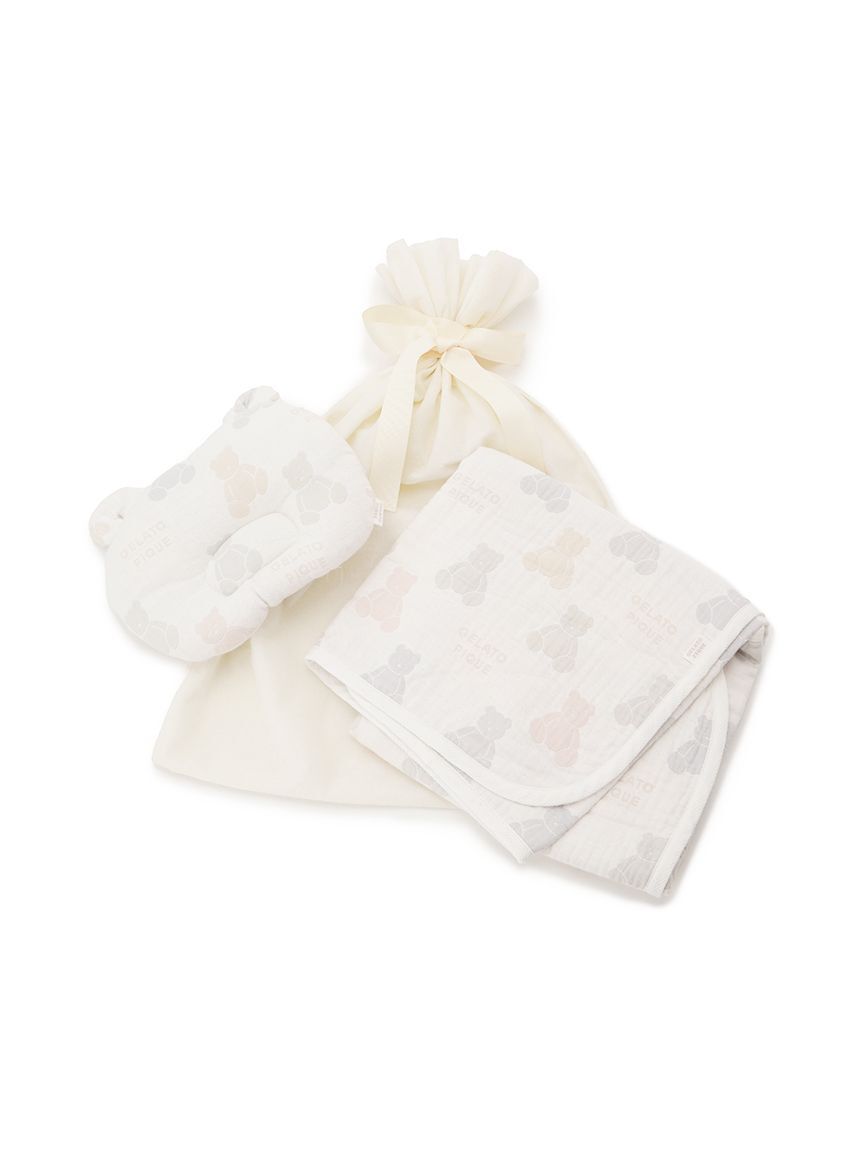GELATO PIQUE KIDS & BABY「【ラッピング済み】【BABY】ベア３重ガーゼブランケット&ピローSET」|その他ベビー用品|