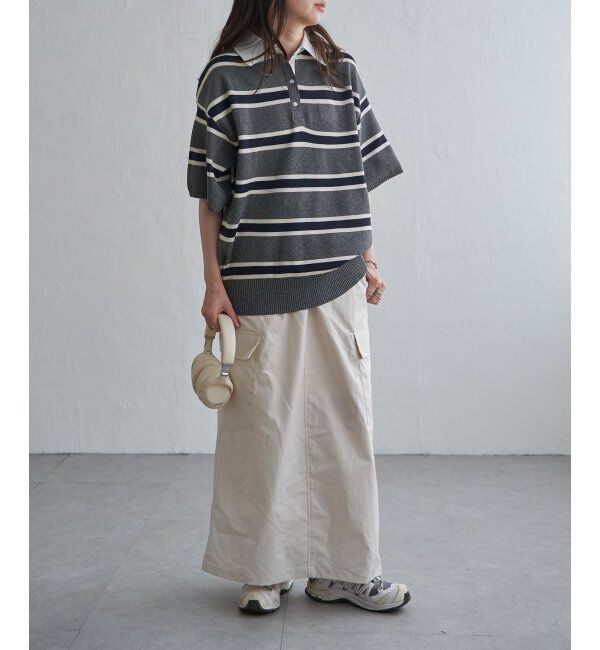 VENCE share style「シャツ襟 半袖ポロニット」|シャツ・ブラウス|