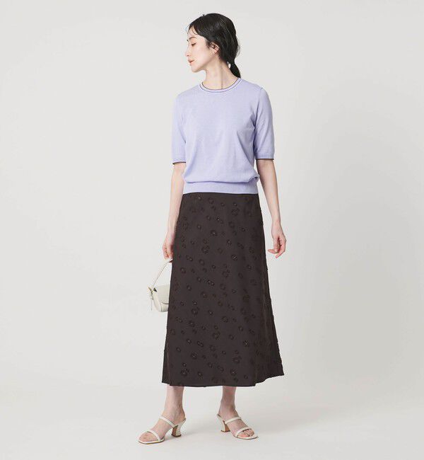UNITED ARROWS「18G ハーフスリーブ クルーネックニット ‐ウォッシャブル‐」|ニット・セーター|