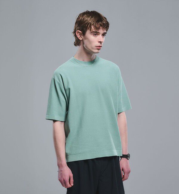 UNITED ARROWS green label relaxing「コットンナイロン リンクス クルーネック ショートスリーブ ニット -ウォッシャブル-」|ニット・セーター|LIME