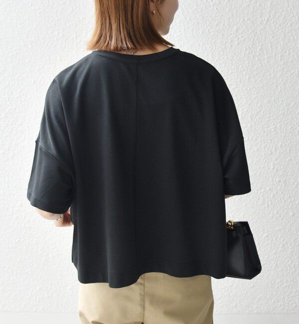 SHIPS any「《予約》SHIPS any:〈手洗い可能〉リバークロス ハーフ スリーブ ワイド TEE」|Tシャツ・カットソー|