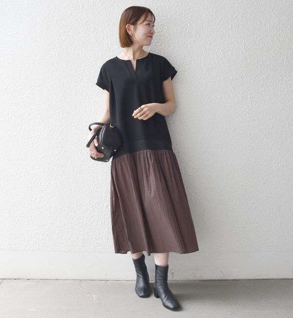 SHIPS any「《予約》SHIPS any:〈手洗い可能〉カットジョーゼット ドッキング スキッパー ワンピース」|ワンピース|